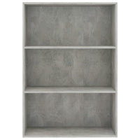 Libreria a 3 Ripiani Grigio Cemento 80x30x114 cm in Truciolato cod 10451