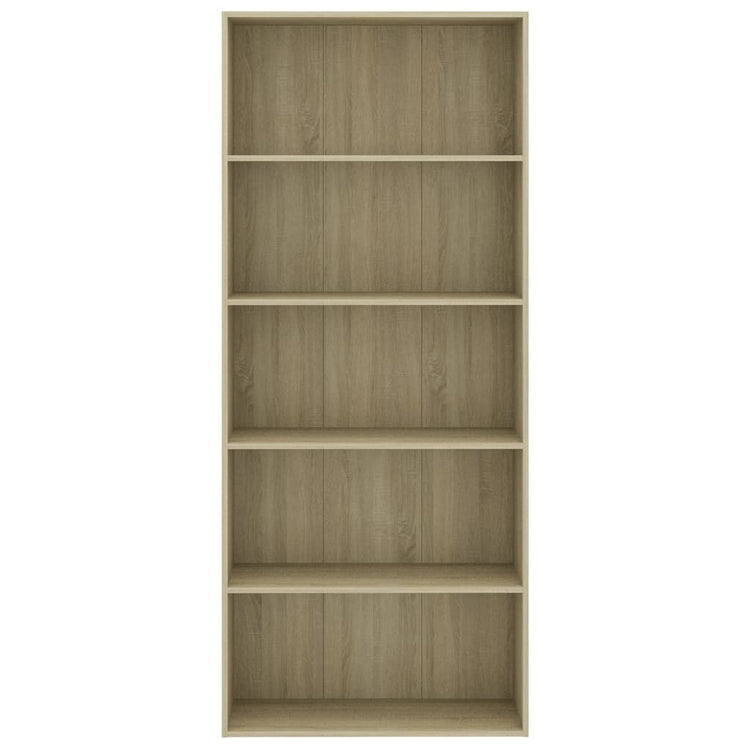 Libreria a 5 Ripiani in Rovere Sonoma 80x30x189cm Truciolato cod mxl 14891