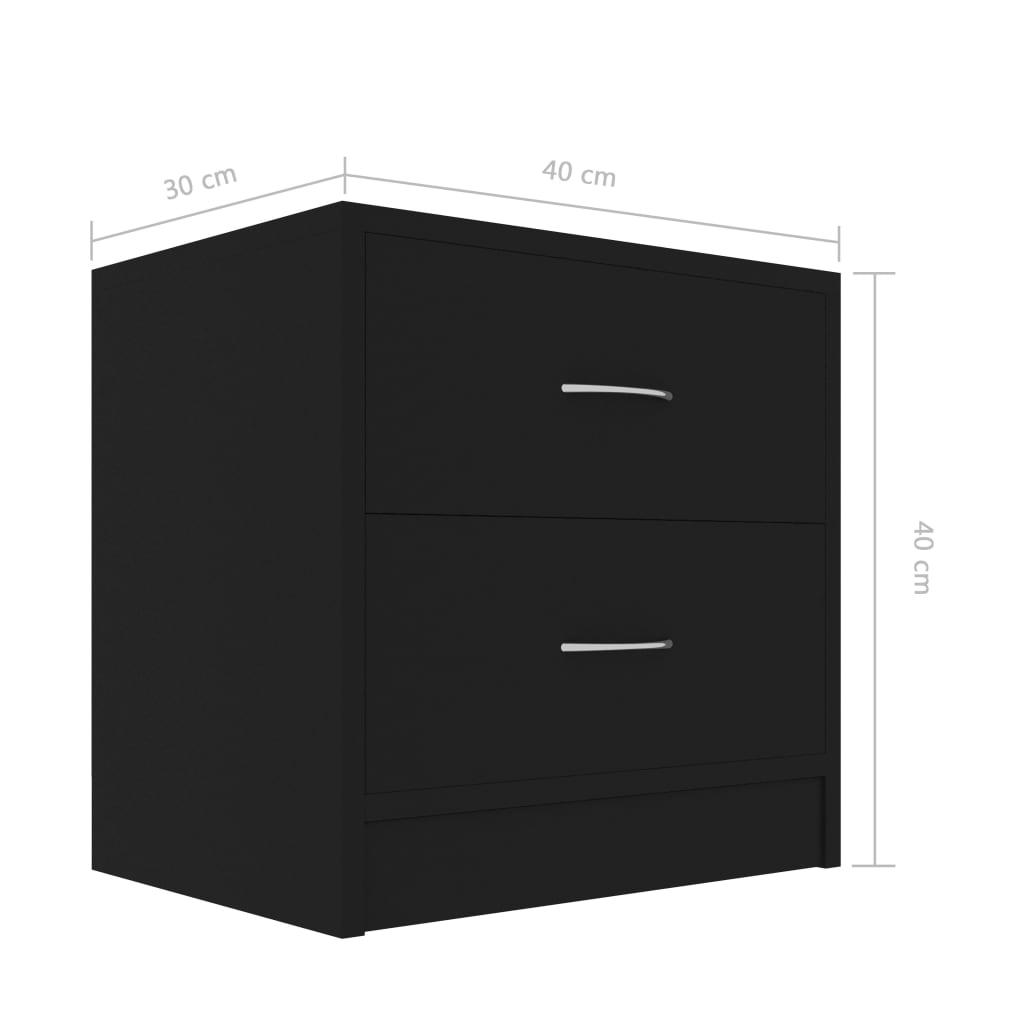 Comodino Nero 40x30x40 cm in Truciolato cod mxl 30570