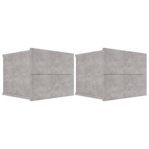 Comodini Grigio Cemento 2 pz 40x30x30 cm in Truciolato cod mxl 50478