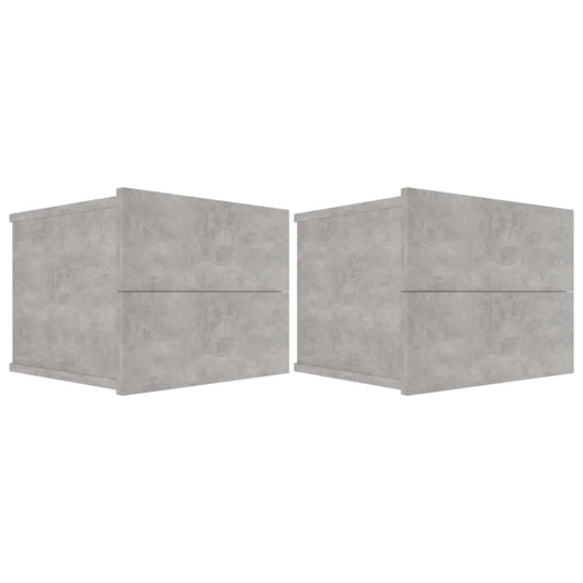 Comodini Grigio Cemento 2 pz 40x30x30 cm in Truciolato cod mxl 50478