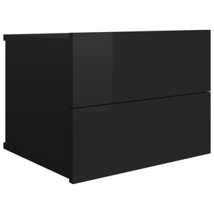 Comodino Nero Lucido 40x30x30 cm in Truciolato cod mxl 47879