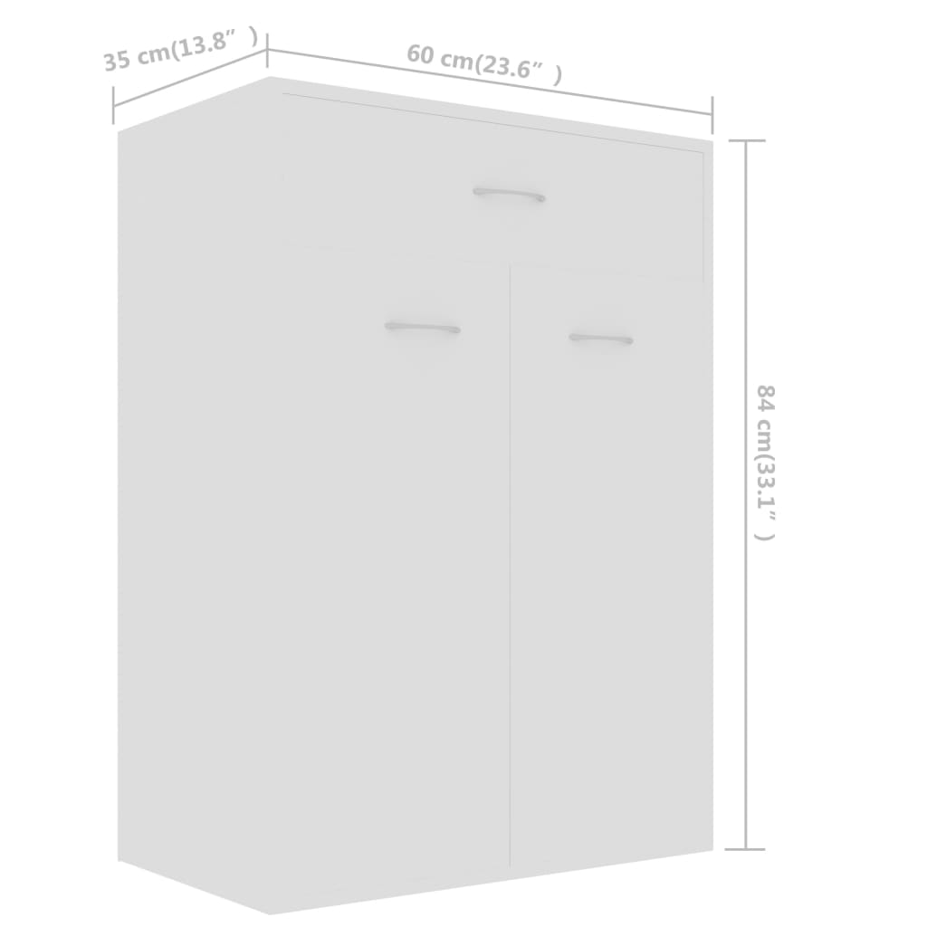 Scarpiera Bianca 60x35x84 cm in Legno Multistrato cod mxl 54455