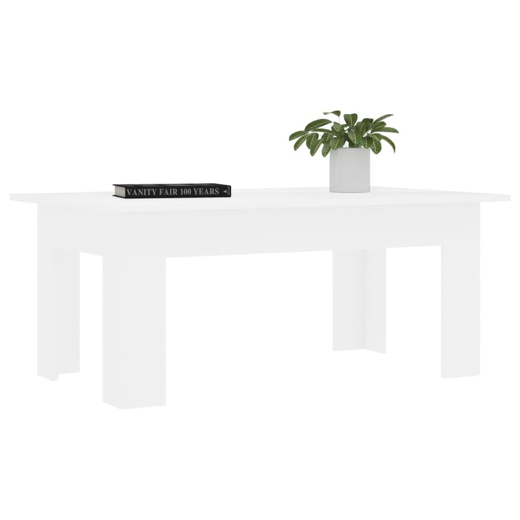 Tavolino da Salotto Bianco 100x60x42 cm in Legno Multistrato 801179