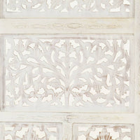 Divisorio 4 Pannelli Intagliato Bianco 160x165cm Mango Massello 285327