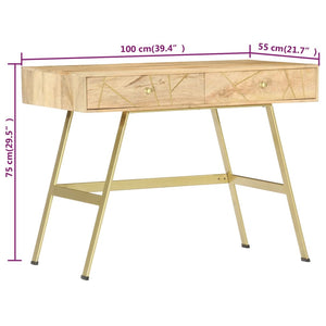 Scrivania con Cassetti 100x55x75 cm in Legno Massello di Mango 286150