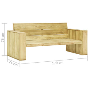 Panchina da Giardino 179 cm in Legno di Pino Impregnato cod mxl 45683