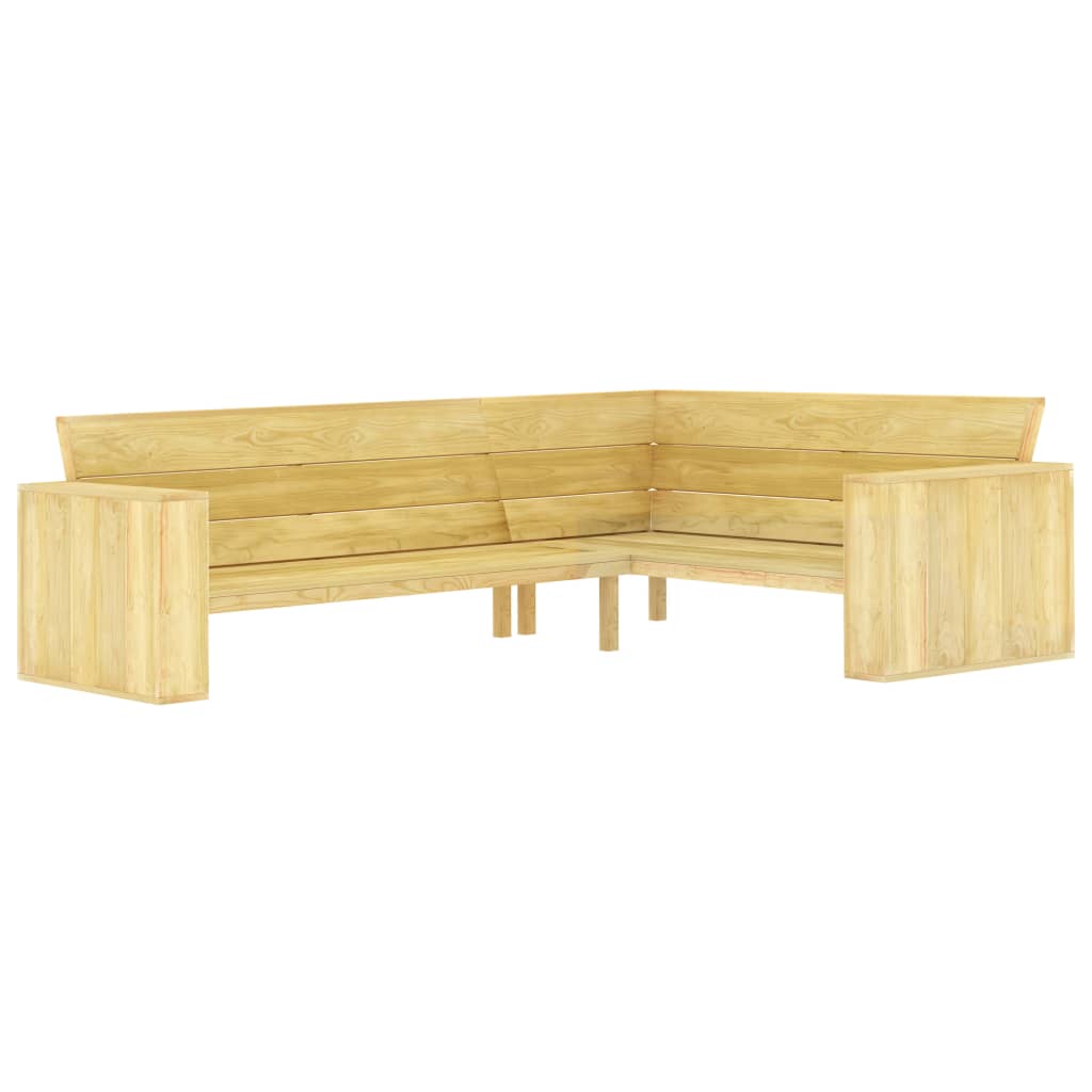 Panca Angolare da Giardino 239 cm in Legno di Pino Impregnato 49038