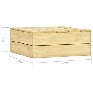 Tavolo da Giardino 75x75x31 cm in Legno di Pino Impregnato cod mxl 34353