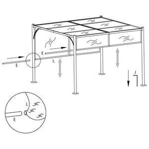 Pergola da Giardino con Tetto Retrattile 3x3 m Antracite 49324