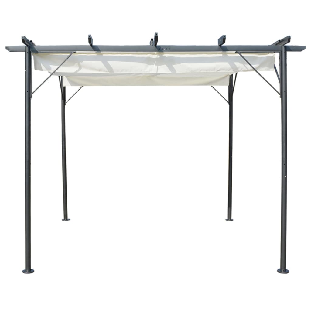 Pergola da Giardino Tetto Retrattile Bianco Crema 3x3 m Acciaio 49325