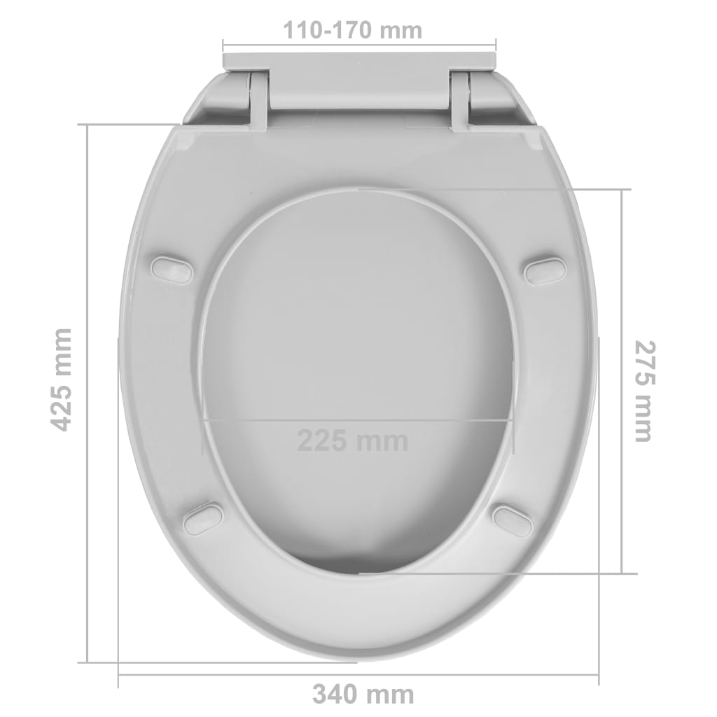 Copriwater Chiusura Ammortizzata e Sgancio Rapido Grigio Ovale cod mxl 46541