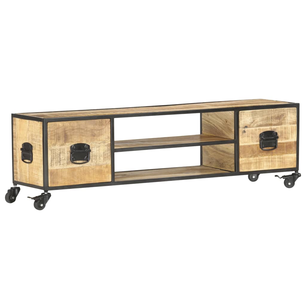 Mobile Porta TV 130x30x39 cm in Legno Massello di Mango cod mxl 15560