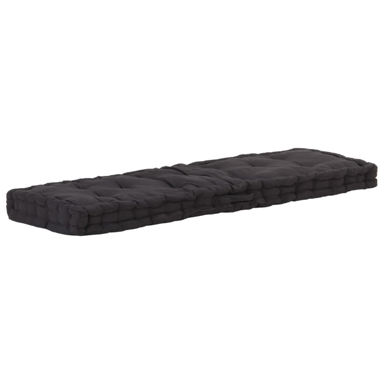 Cuscino per Pallet e Pavimento in Cotone 120x40x7 cm Nero cod mxl 43491