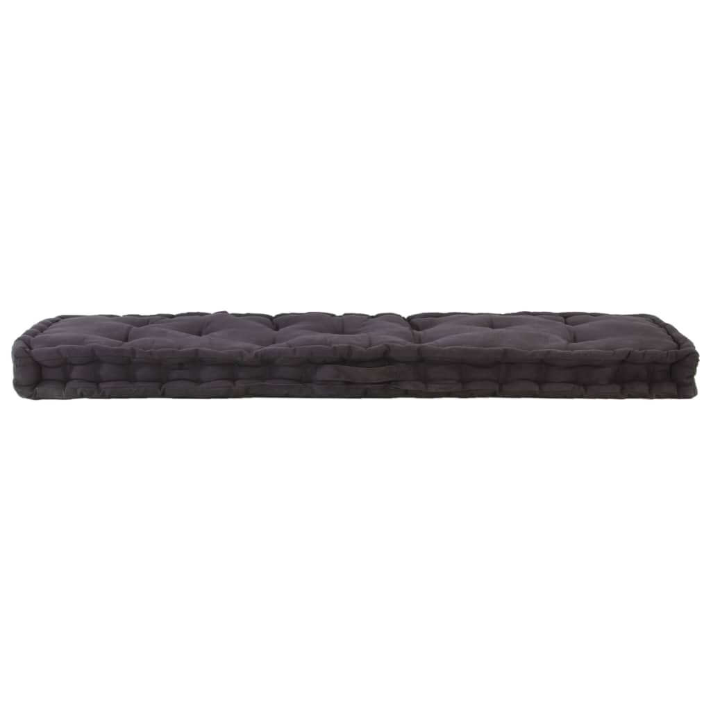 Cuscino per Pallet e Pavimento in Cotone 120x40x7 cm Nero cod mxl 43491