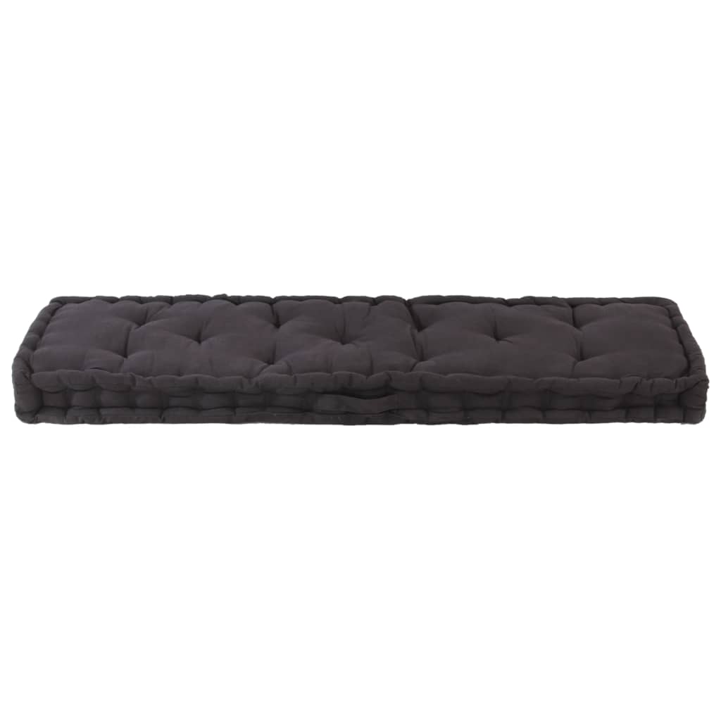 Cuscino per Pallet e Pavimento in Cotone 120x40x7 cm Nero cod mxl 43491