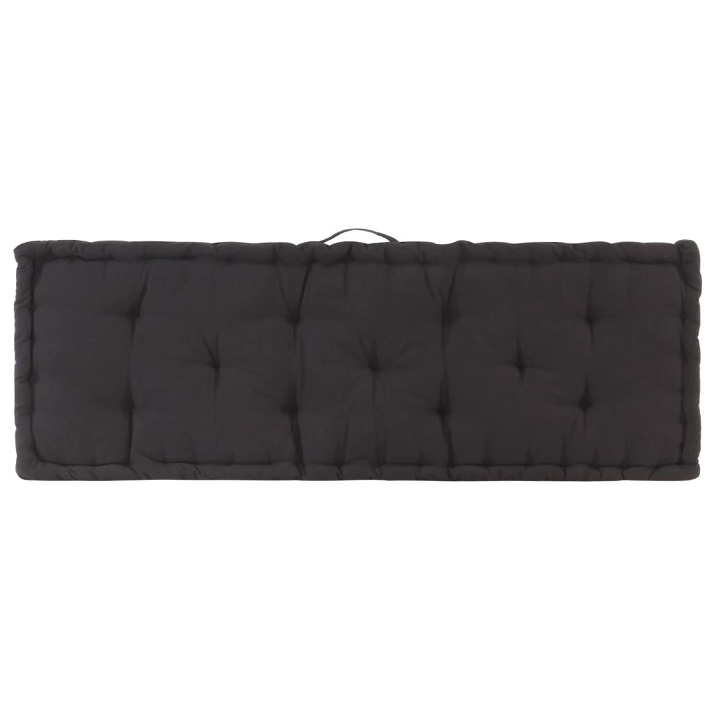 Cuscino per Pallet e Pavimento in Cotone 120x40x7 cm Nero cod mxl 43491