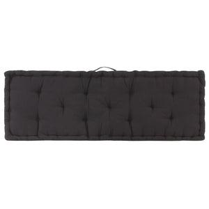 Cuscino per Pallet e Pavimento in Cotone 120x40x7 cm Nero cod mxl 43491