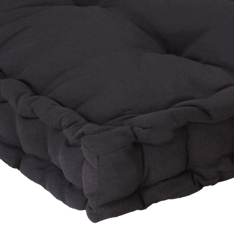 Cuscino per Pallet e Pavimento in Cotone 120x40x7 cm Nero cod mxl 43491