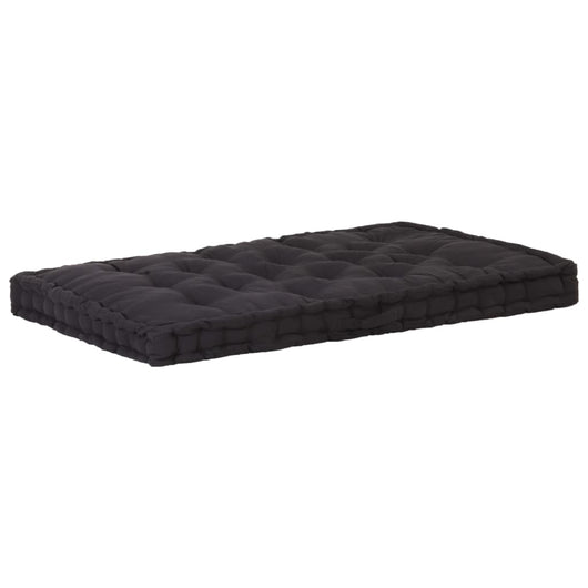 Cuscino per Pallet e Pavimento in Cotone 120x80x10 cm Nero cod mxl 68075