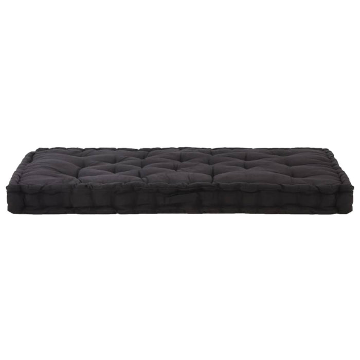 Cuscino per Pallet e Pavimento in Cotone 120x80x10 cm Nero 48674