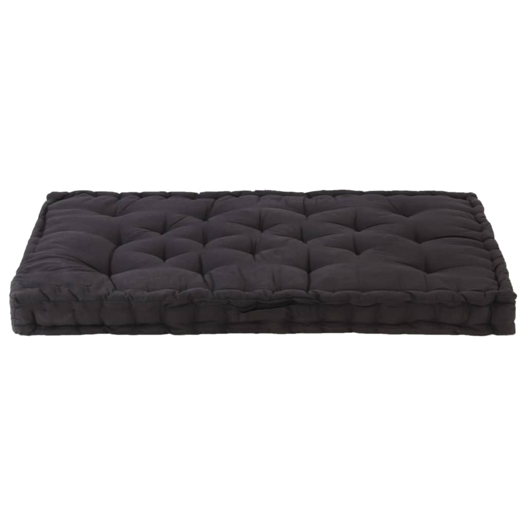 Cuscino per Pallet e Pavimento in Cotone 120x80x10 cm Nero cod mxl 68075