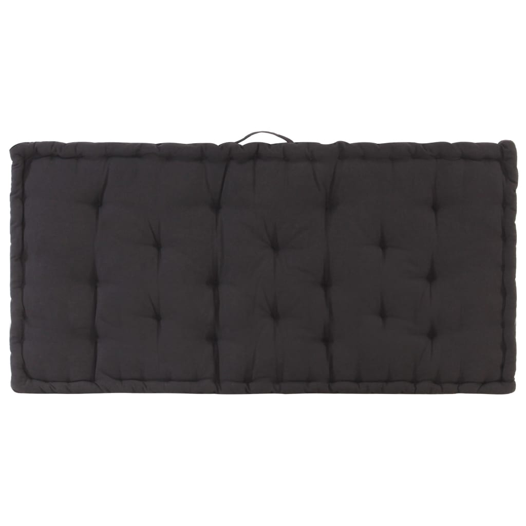 Cuscino per Pallet e Pavimento in Cotone 120x80x10 cm Nero cod mxl 68075