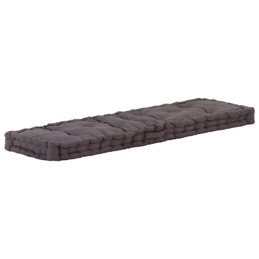 Cuscino per Pallet e Pavimento in Cotone 120x40x7 cm Antracite 48675