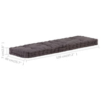 Cuscino per Pallet e Pavimento in Cotone 120x40x7 cm Antracite 48675