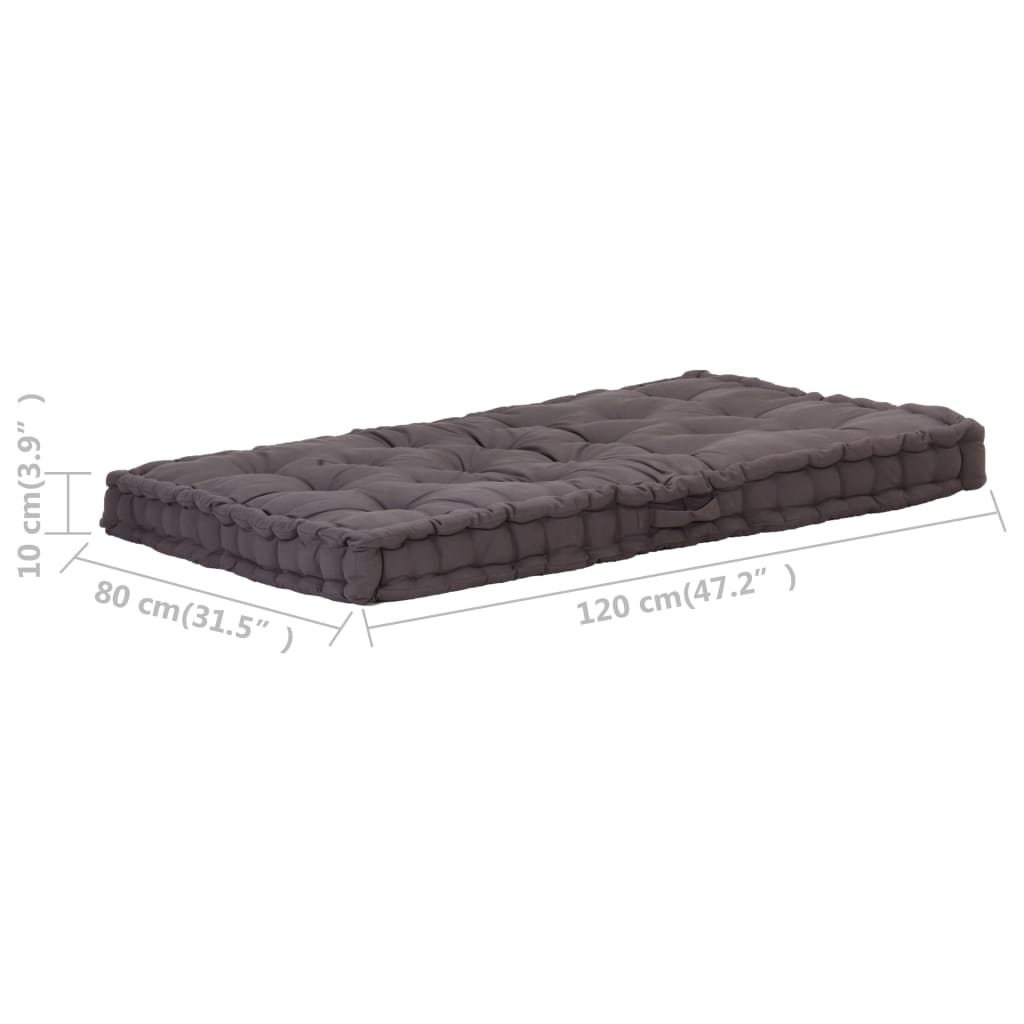 Cuscino per Pallet e Pavimento in Cotone 120x80x10 cm Antracite cod mxl 68303