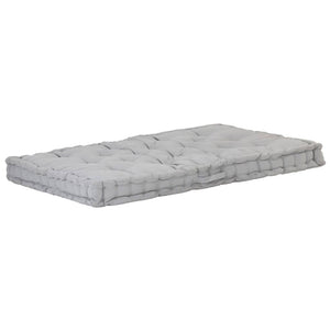 Cuscino per Pallet e Pavimento in Cotone 120x80x10 cm Grigio 48678