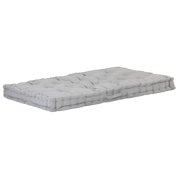 Cuscino per Pallet e Pavimento in Cotone 120x80x10 cm Grigio 48678