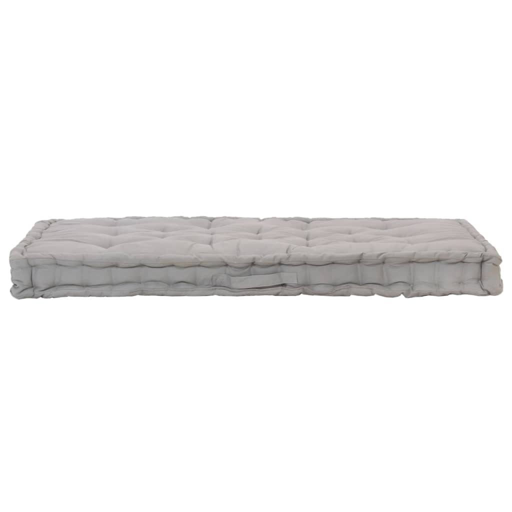 Cuscino per Pallet e Pavimento in Cotone 120x80x10 cm Grigio 48678