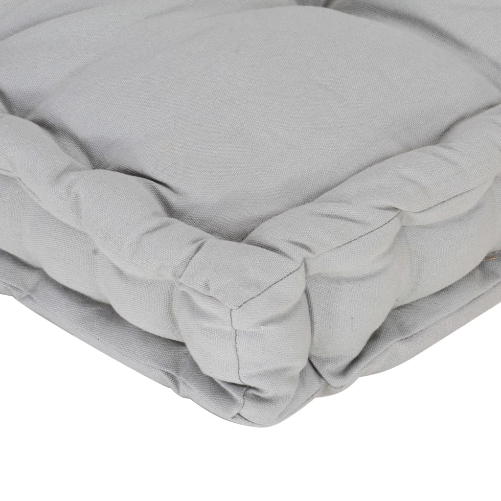 Cuscino per Pallet e Pavimento in Cotone 120x80x10 cm Grigio 48678