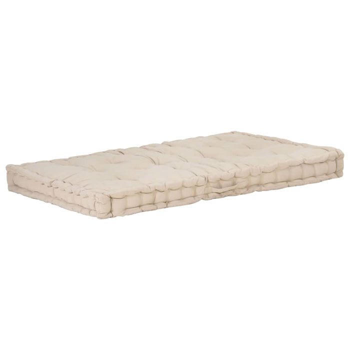 Cuscino per Pallet e Pavimento in Cotone 120x80x10 cm Beige cod mxl 68256