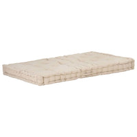 Cuscino per Pallet e Pavimento in Cotone 120x80x10 cm Beige 48680