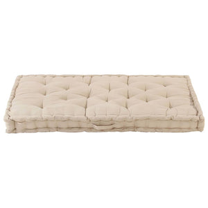 Cuscino per Pallet e Pavimento in Cotone 120x80x10 cm Beige cod mxl 68256