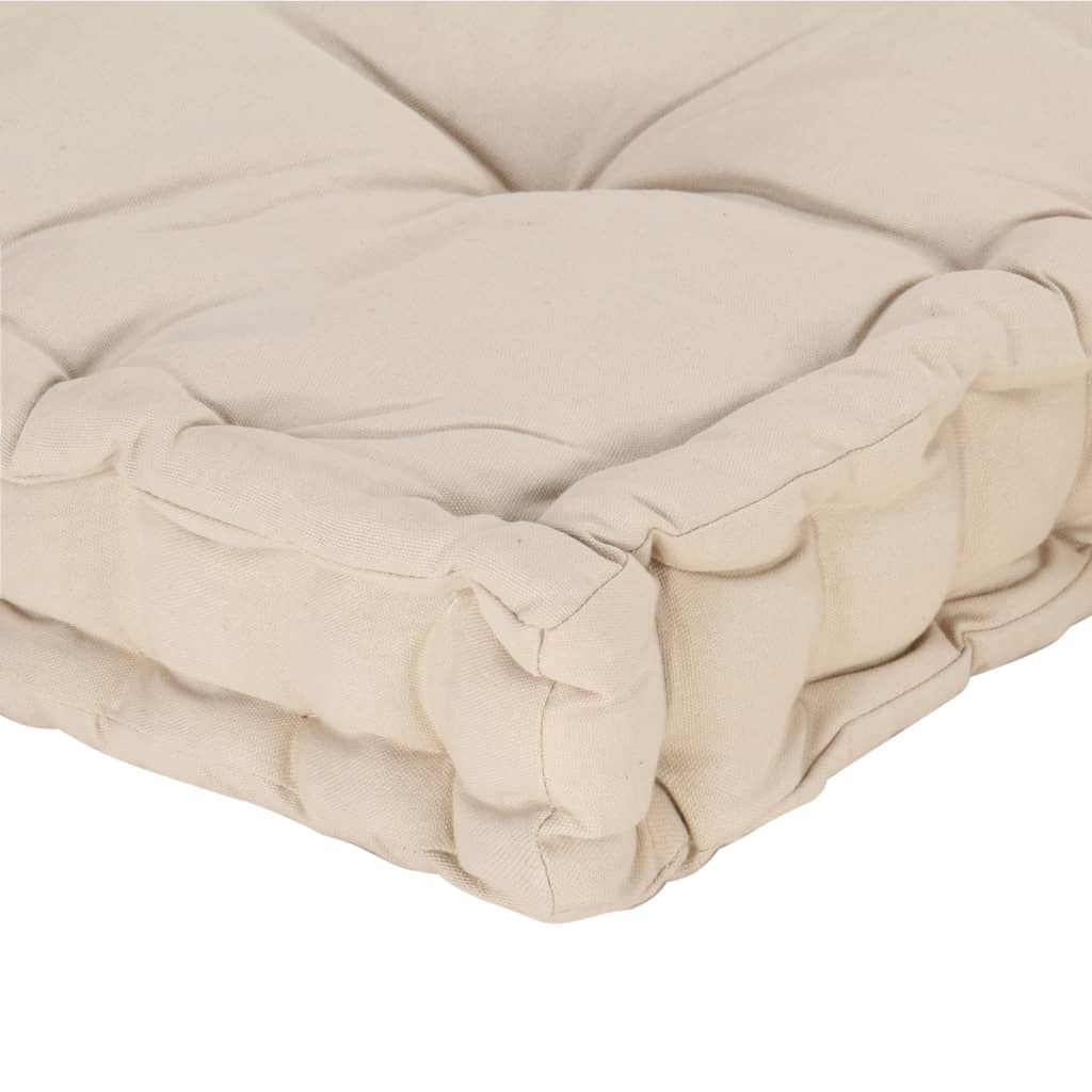 Cuscino per Pallet e Pavimento in Cotone 120x80x10 cm Beige cod mxl 68256