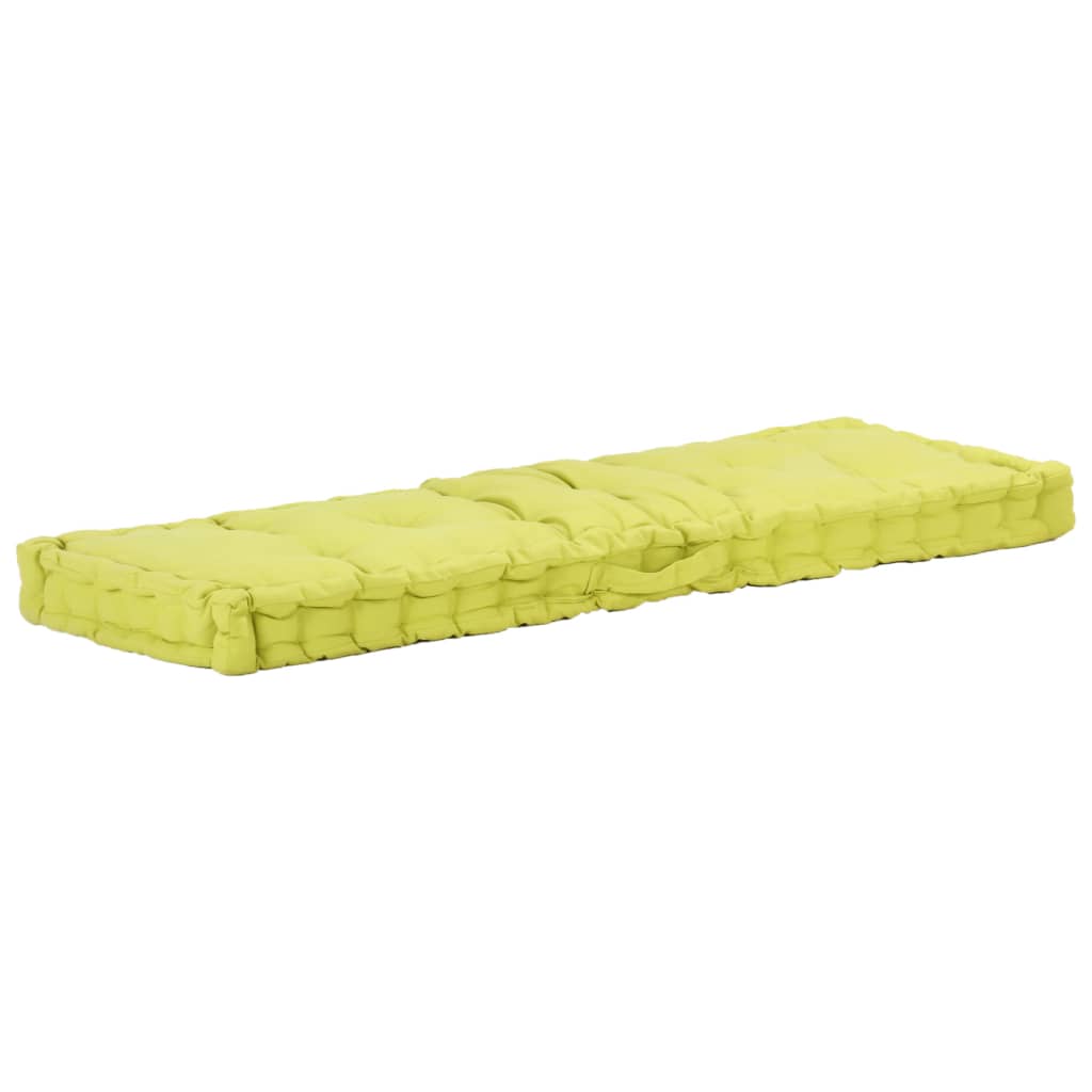 Cuscino per Pallet e Pavimento in Cotone 120x40x7 cm Verde 48685