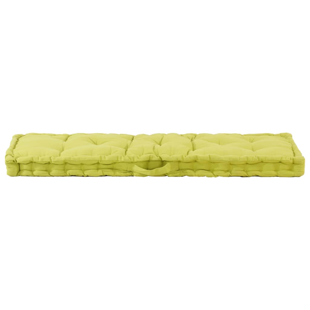 Cuscino per Pallet e Pavimento in Cotone 120x40x7 cm Verde 48685