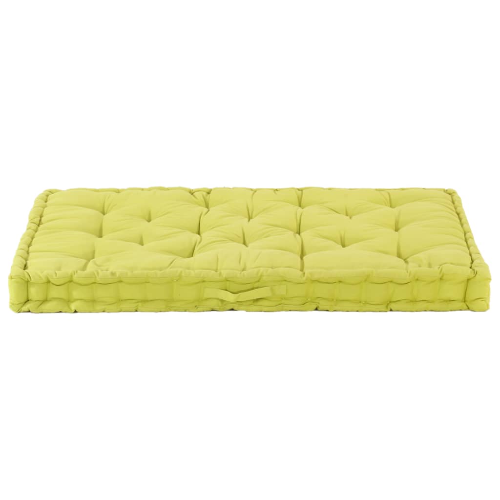 Cuscino per Pallet e Pavimento in Cotone 120x40x7 cm Verde 48685