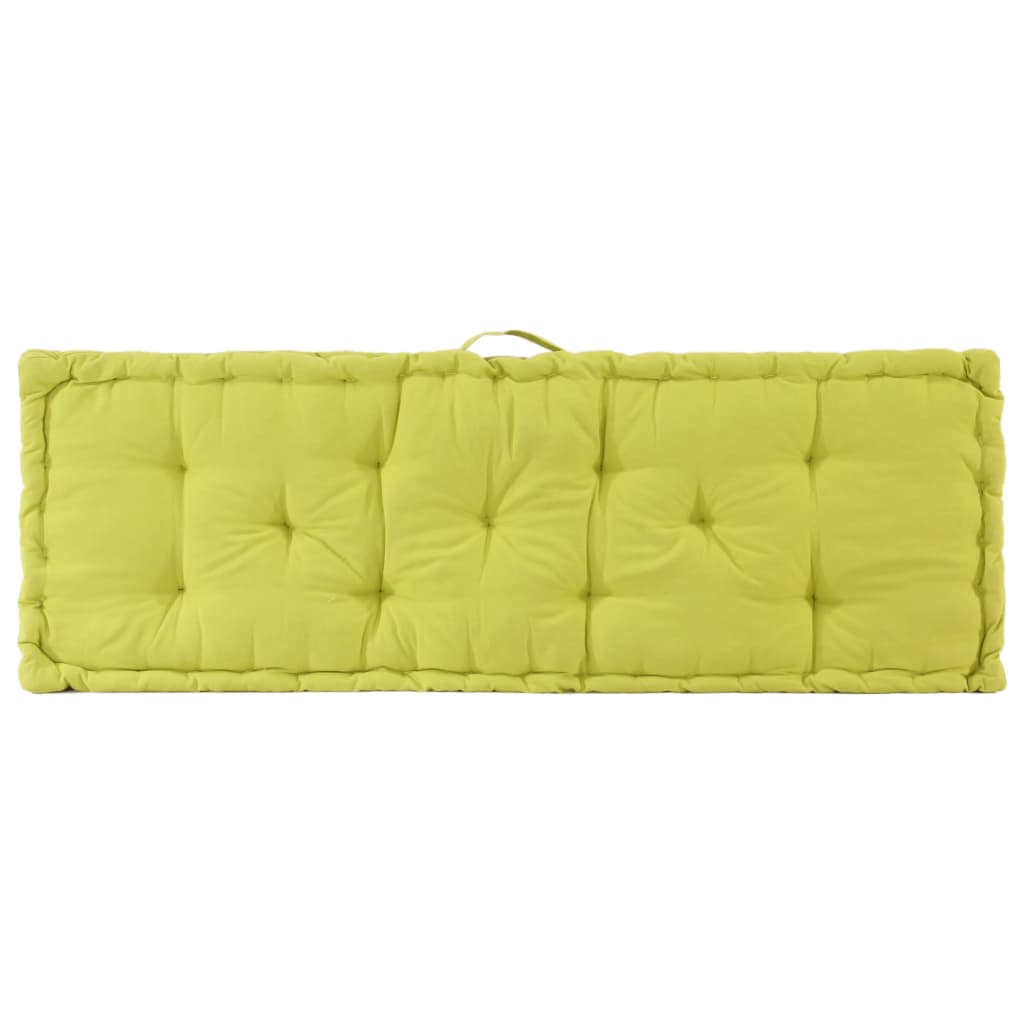 Cuscino per Pallet e Pavimento in Cotone 120x40x7 cm Verde 48685