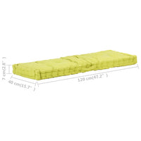 Cuscino per Pallet e Pavimento in Cotone 120x40x7 cm Verde 48685