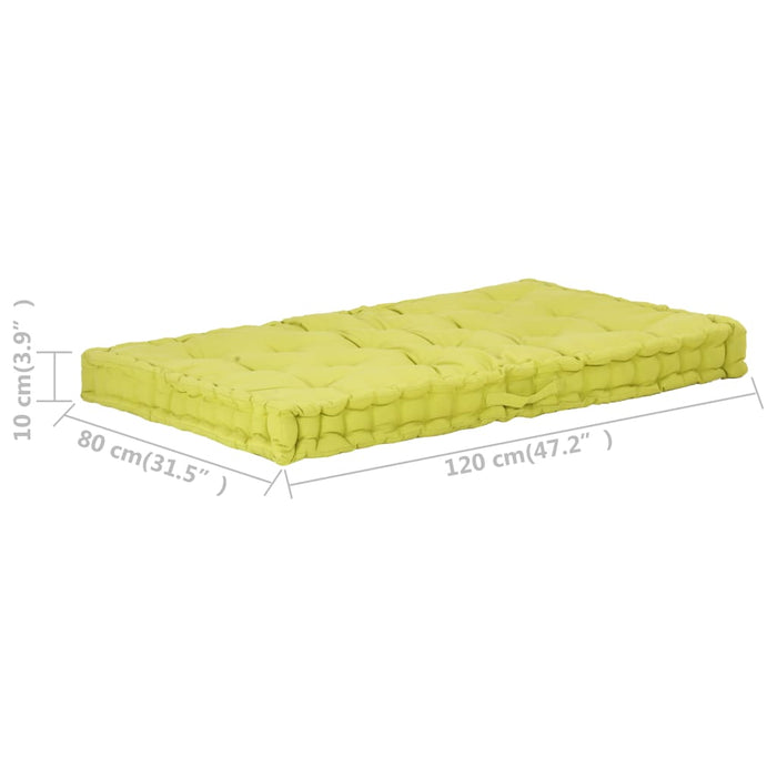 Cuscino per Pallet e Pavimento in Cotone 120x80x10 cm Verde cod mxl 68071