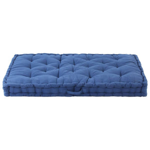 Cuscino per Pallet e Pavimento in Cotone 120x80x10 cm Blu Chiaro 48688