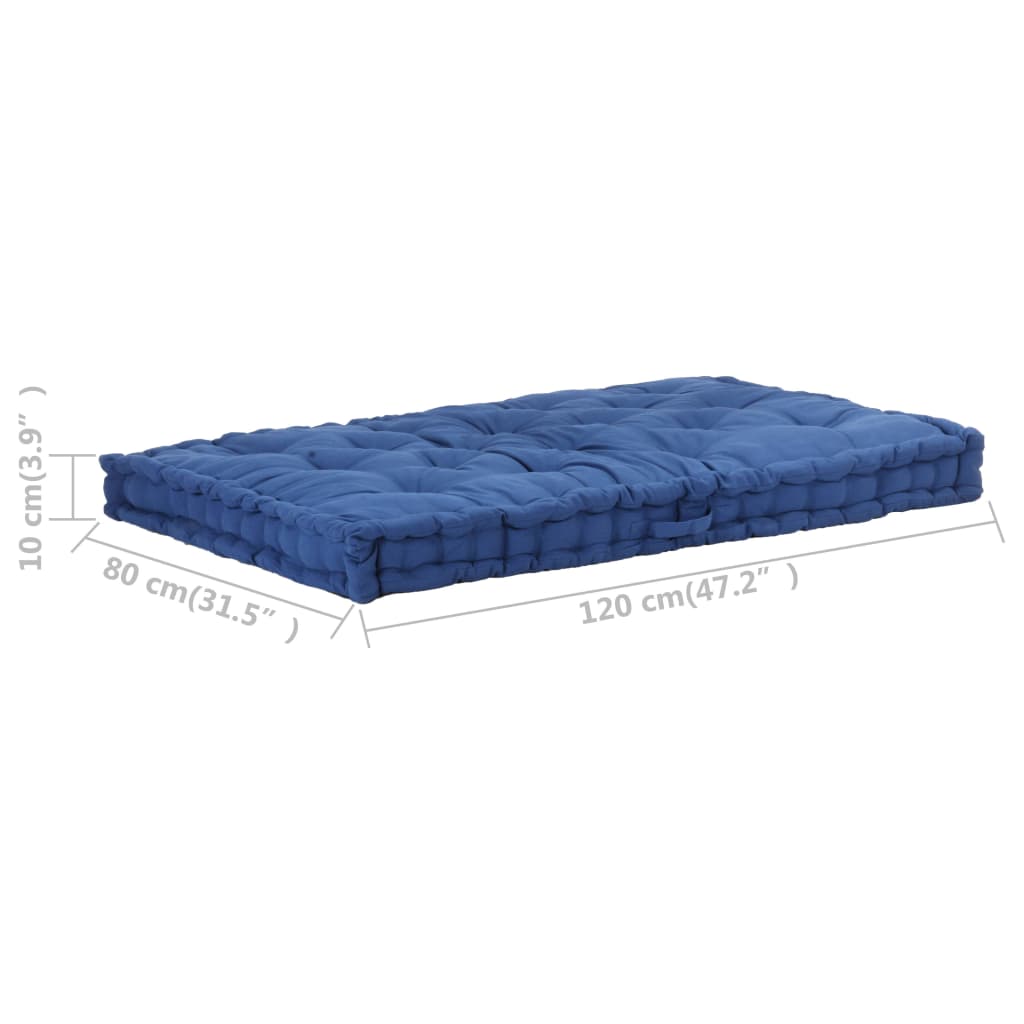 Cuscino per Pallet e Pavimento in Cotone 120x80x10 cm Blu Chiaro cod mxl 68095