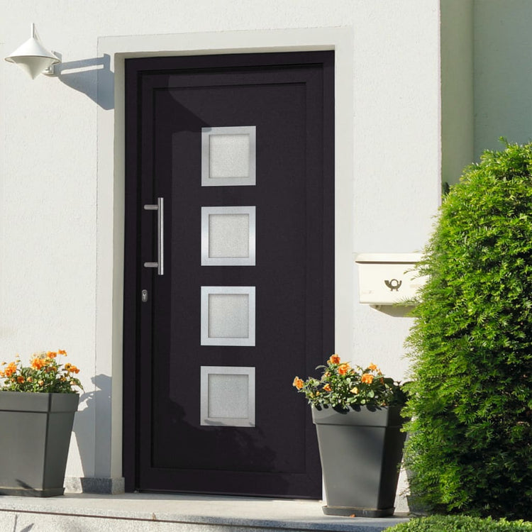 Porta di Ingresso Antracite 98x190 cm cod mxl 56267