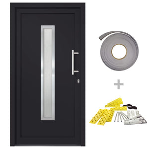 Porta di Ingresso Antracite 98x208 cm cod mxl 56259