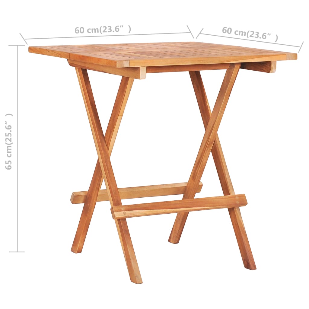 Tavolo da Bistrot Pieghevole 60x60x65 cm in Massello di Teak cod mxl 34530