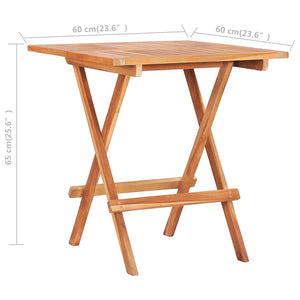 Tavolo da Bistrot Pieghevole 60x60x65 cm in Massello di Teak cod mxl 34530